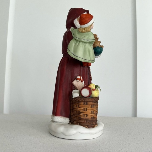 vintage homco santa little girl basket of toys key old world st nick 5118 - Picture 2 of 6